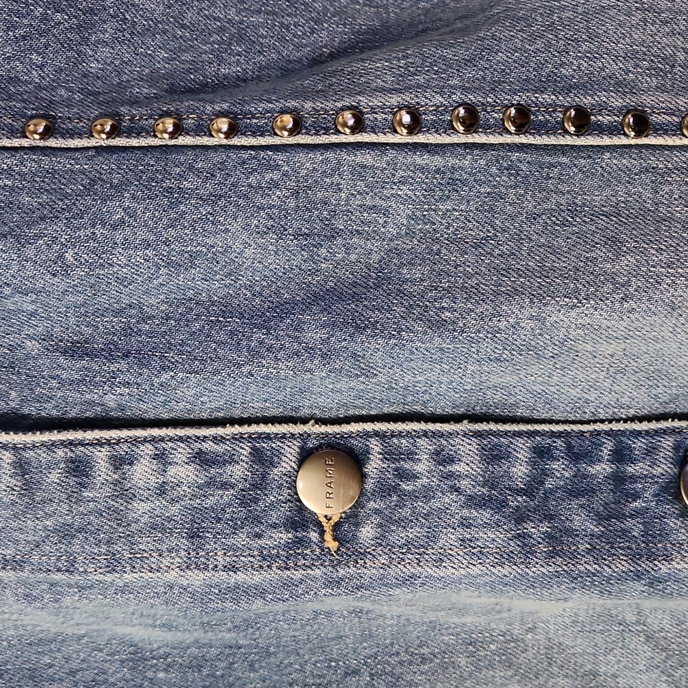 Nwt Frame Denim Le Studded Motif Denim Jacket - Picture 6 of 16